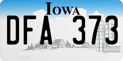 IA license plate DFA373