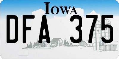 IA license plate DFA375