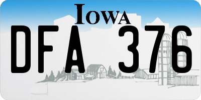 IA license plate DFA376
