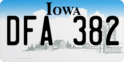 IA license plate DFA382