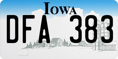 IA license plate DFA383