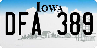 IA license plate DFA389