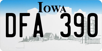IA license plate DFA390