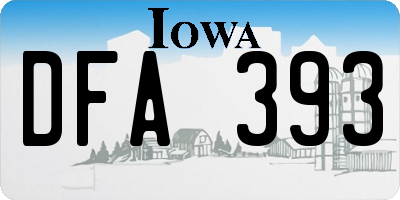 IA license plate DFA393