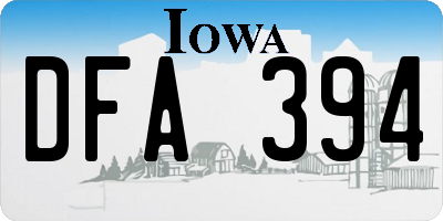 IA license plate DFA394