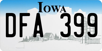 IA license plate DFA399