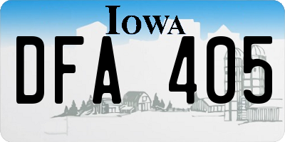 IA license plate DFA405