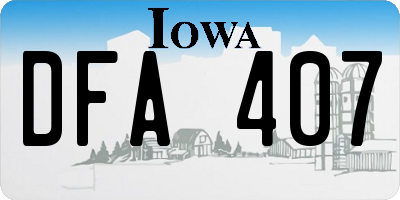 IA license plate DFA407