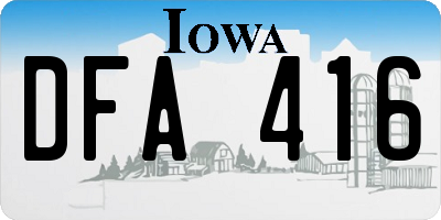 IA license plate DFA416