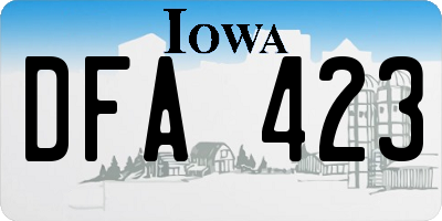 IA license plate DFA423
