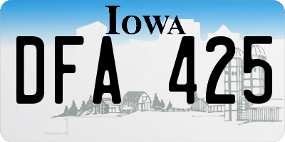 IA license plate DFA425
