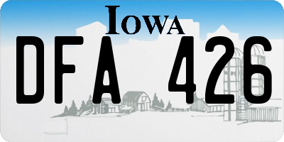 IA license plate DFA426