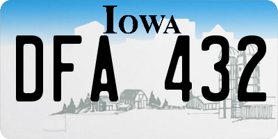 IA license plate DFA432