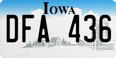 IA license plate DFA436