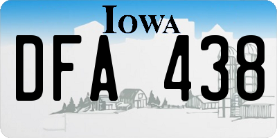 IA license plate DFA438