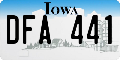 IA license plate DFA441