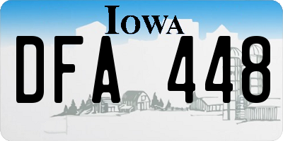 IA license plate DFA448