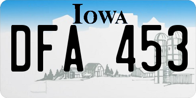 IA license plate DFA453