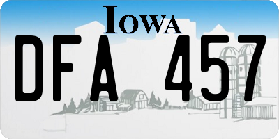 IA license plate DFA457