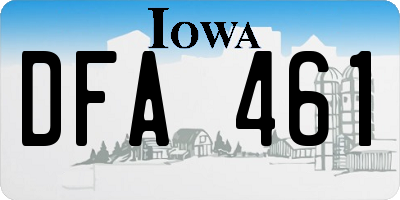 IA license plate DFA461