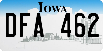 IA license plate DFA462