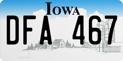 IA license plate DFA467