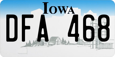 IA license plate DFA468
