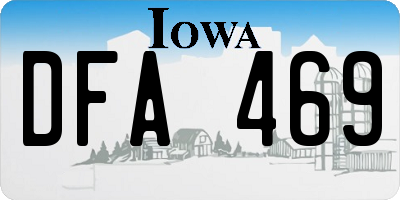 IA license plate DFA469