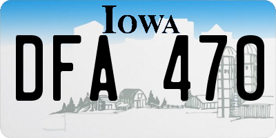 IA license plate DFA470