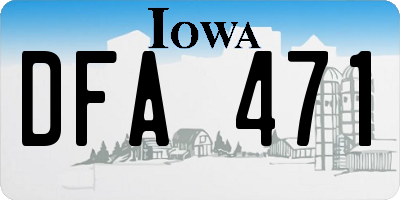 IA license plate DFA471