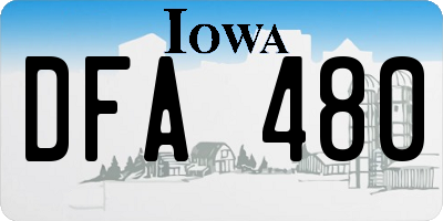 IA license plate DFA480