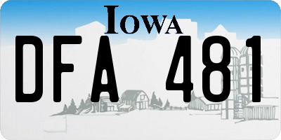 IA license plate DFA481