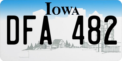 IA license plate DFA482