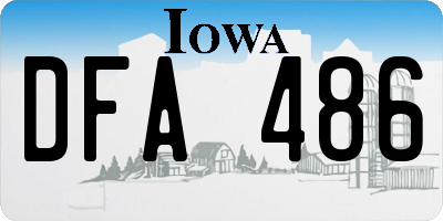 IA license plate DFA486