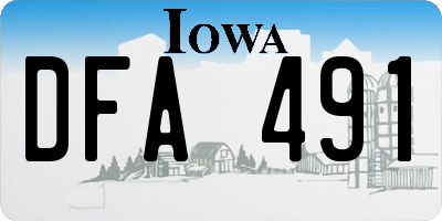 IA license plate DFA491