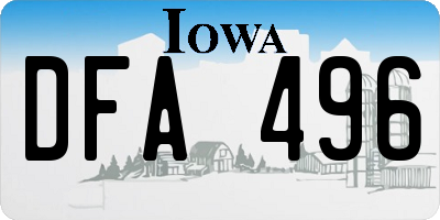 IA license plate DFA496