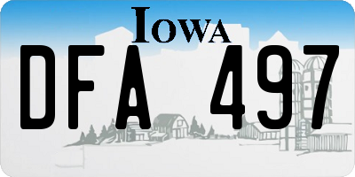 IA license plate DFA497