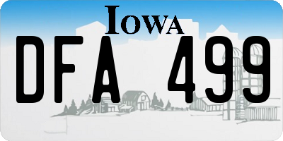 IA license plate DFA499