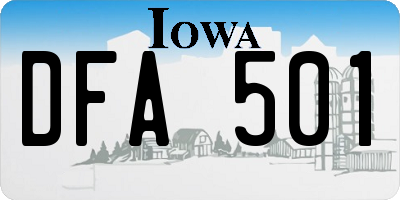IA license plate DFA501
