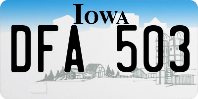 IA license plate DFA503