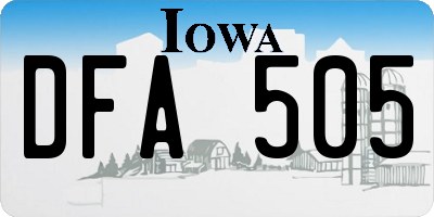 IA license plate DFA505