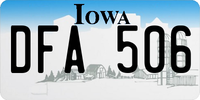 IA license plate DFA506