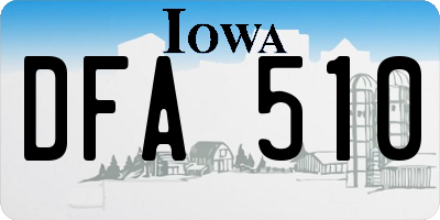 IA license plate DFA510