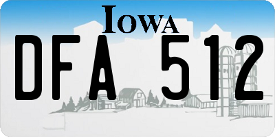IA license plate DFA512