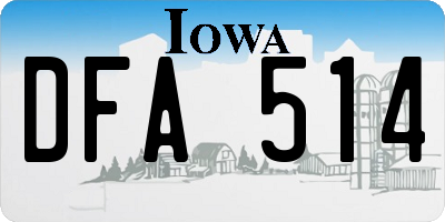 IA license plate DFA514