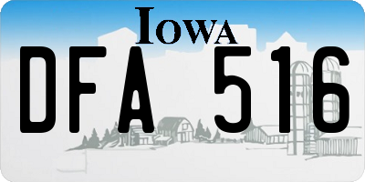 IA license plate DFA516