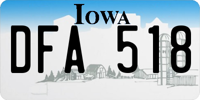 IA license plate DFA518