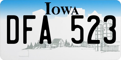 IA license plate DFA523