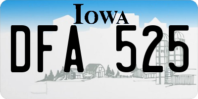 IA license plate DFA525