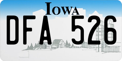 IA license plate DFA526